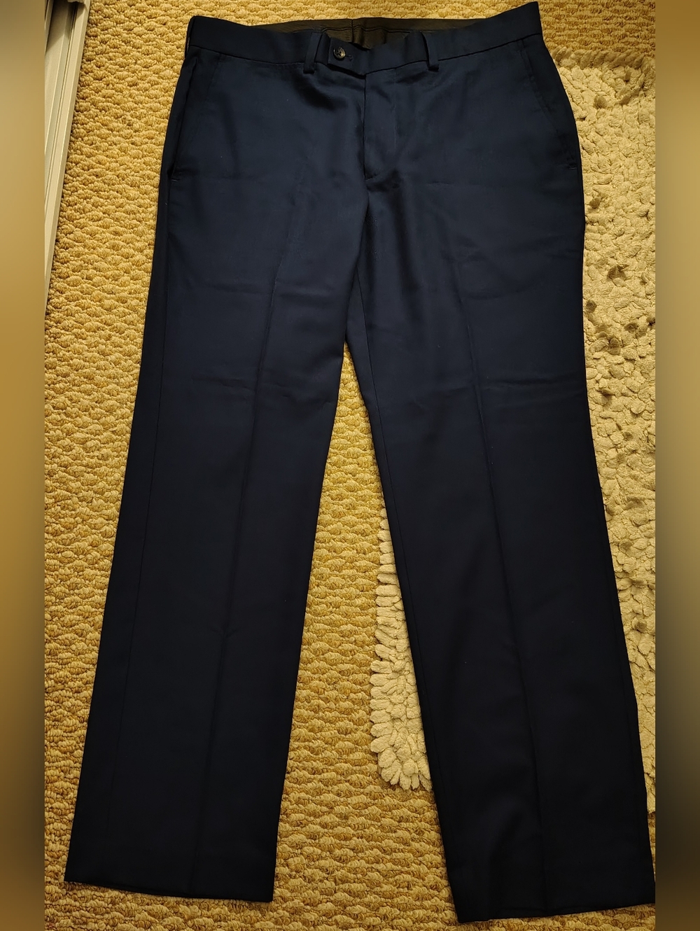 Men's Dress Pants in Deep Navy - Tailored Straight Leg